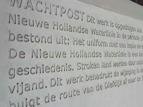 Afdruk, tekening, tekst, symbolen in beton